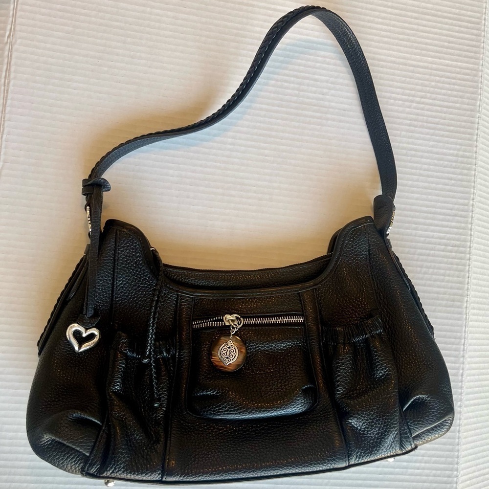 Black Brighton Leather Samantha Shoulder Bag OS